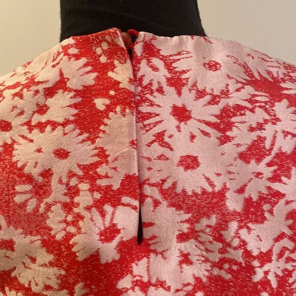 Red jacquard daisy short sleeved Stella McCartney top - Picture 4 of 6